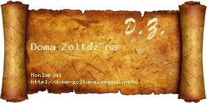 Doma Zoltána névjegykártya